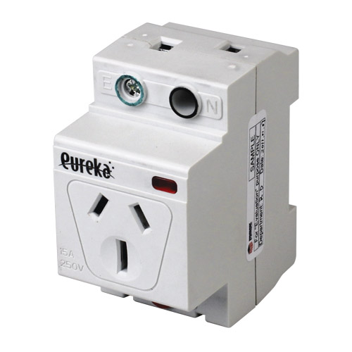 10AMP DIN RAIL GPO IP32 DOUBLE POLE AUTO SWITCHED Uniquip Electrical